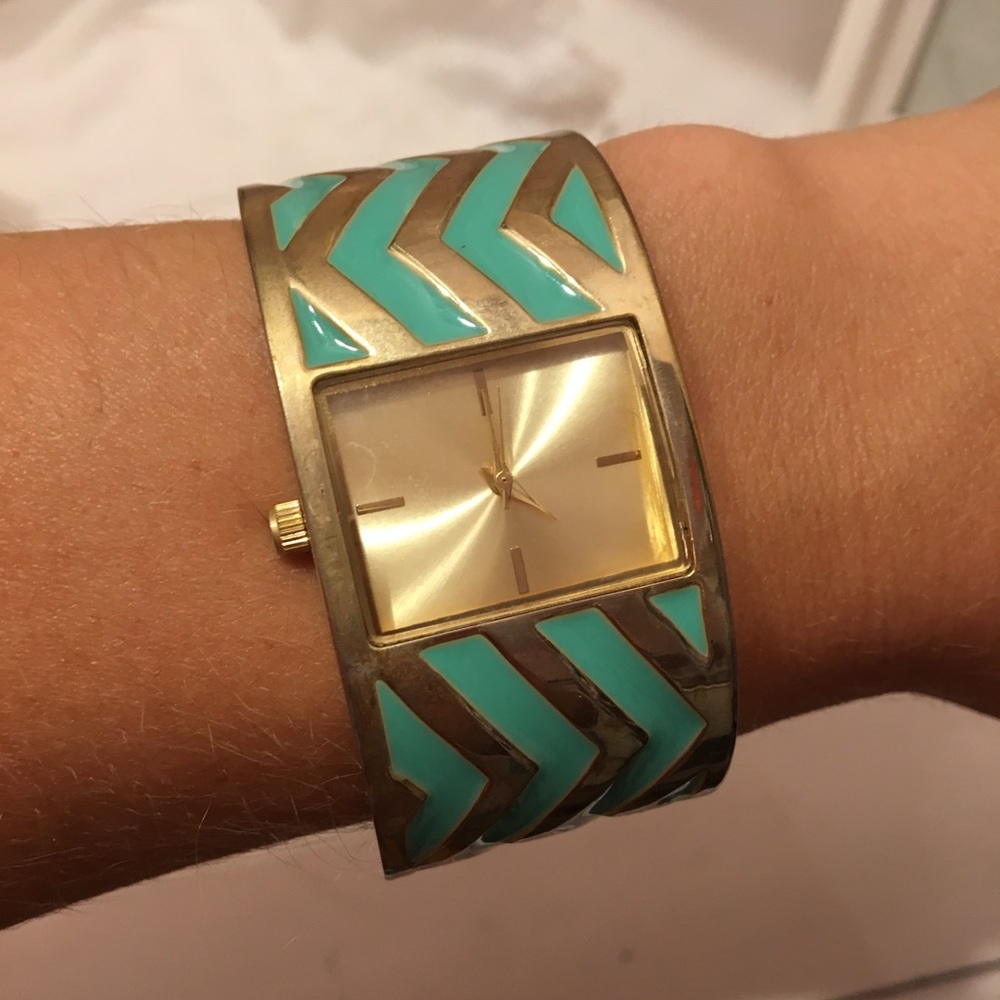 3/$30     Gold and turquoise watch from Target
